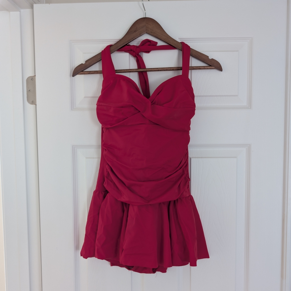 BOGO! Catalina Red Swimsuit Skirted Swim Dress M